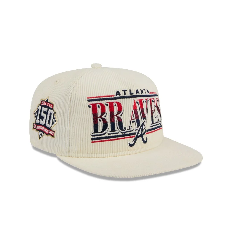 Men's classic leather belt-Atlanta Braves Throwback Corduroy Golfer Hat