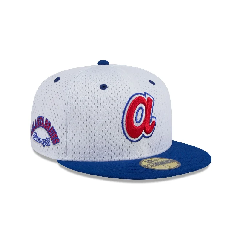 Men's modern sunglasses-Atlanta Braves Throwback Mesh 59FIFTY Fitted Hat