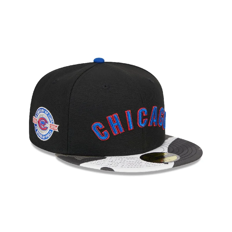 Men's luxury leather belt-Chicago Cubs Metallic Camo 59FIFTY Fitted Hat