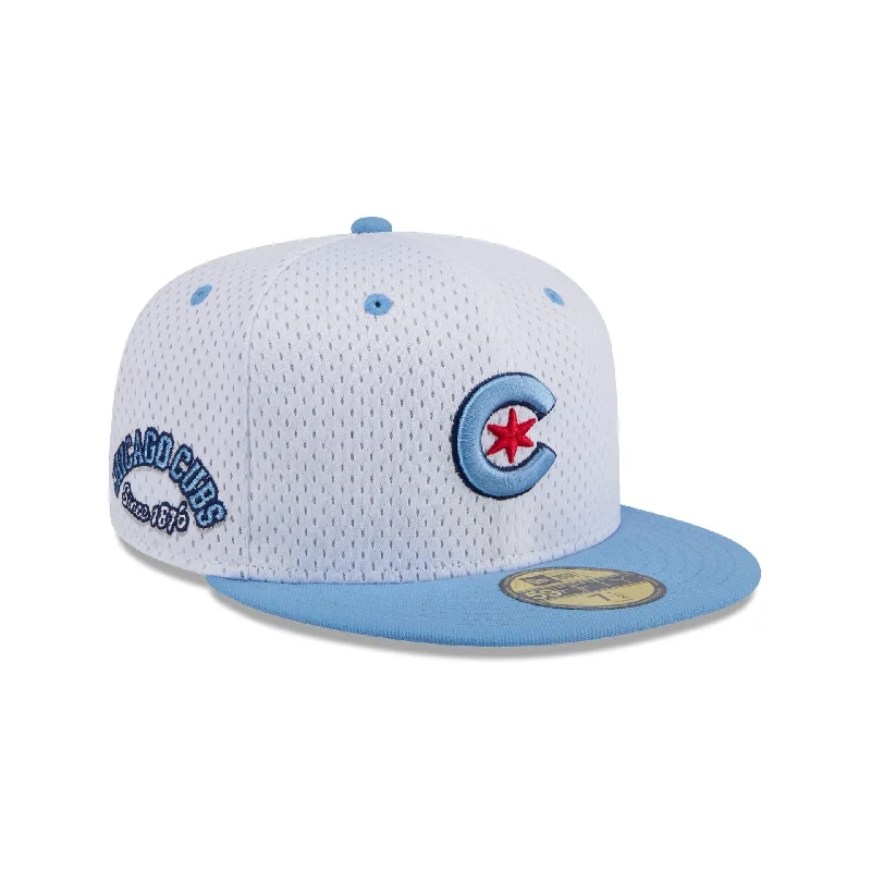 Men's stylish cotton socks-Chicago Cubs Throwback Mesh 59FIFTY Fitted Hat