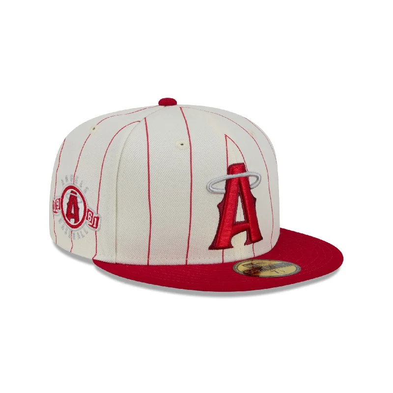 Men's slim cufflinks accessory-Los Angeles Angels Throwback Pinstripe 59FIFTY Fitted Hat