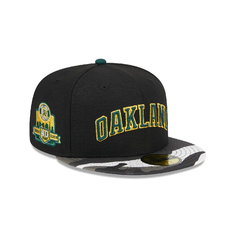 Men's durable wallet accessory-Oakland Athletics Metallic Camo 59FIFTY Fitted Hat