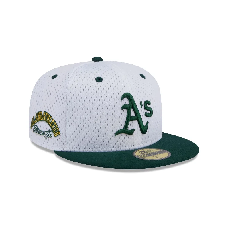 Men's slim fit suspenders-Oakland Athletics Throwback Mesh 59FIFTY Fitted Hat