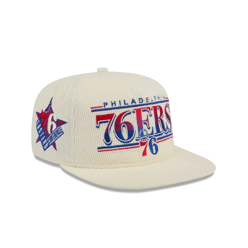 Men's elegant beanie hat-Philadelphia 76ers Throwback Corduroy Golfer Hat