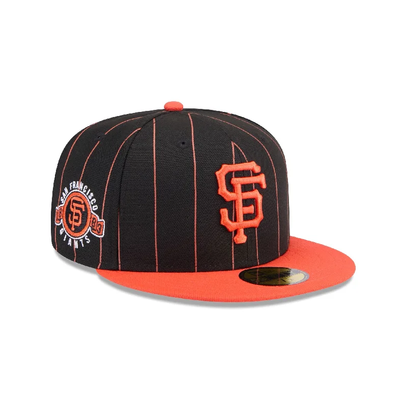 Men's leather socks accessory-San Francisco Giants Throwback Pinstripe 59FIFTY Fitted Hat