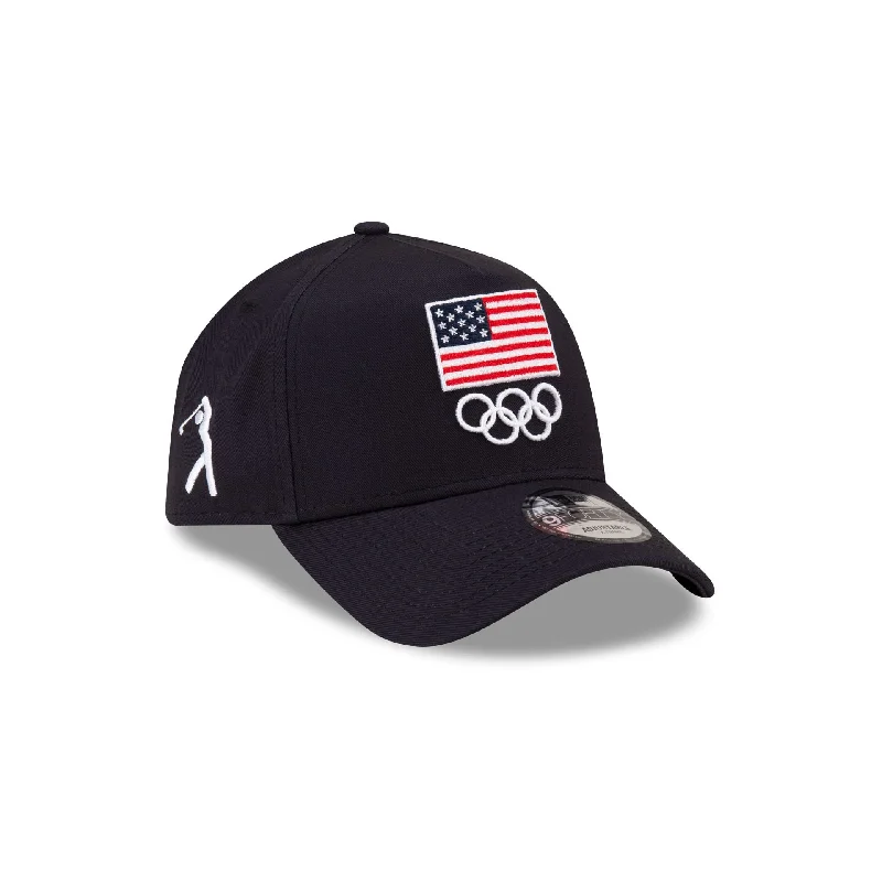 Men's elegant scarf accessory-Team USA Golf Navy 9FORTY A-Frame Snapback Hat