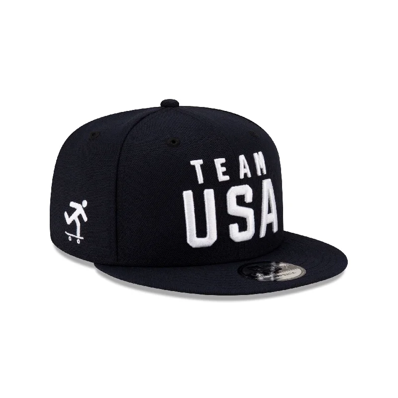 Men's leather socks accessory-Team USA Skateboarding Navy 9FIFTY Snapback Hat