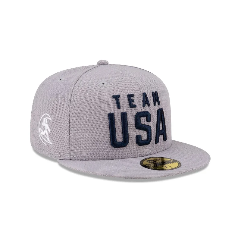 Men's durable cotton socks-Team USA Surfing Gray 59FIFTY Fitted Hat