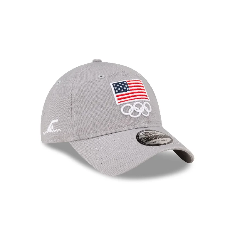 Men's elegant beanie hat-Team USA Swimming Gray 9TWENTY Adjustable Hat