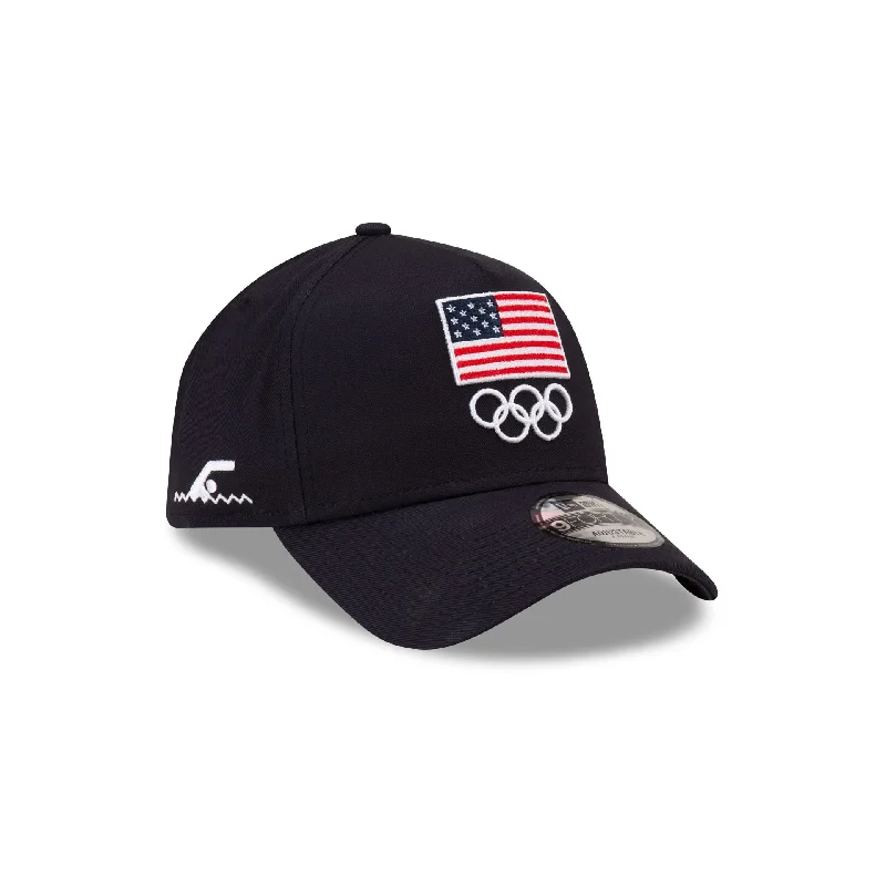 Men's classic baseball cap-Team USA Swimming Navy 9FORTY A-Frame Snapback Hat