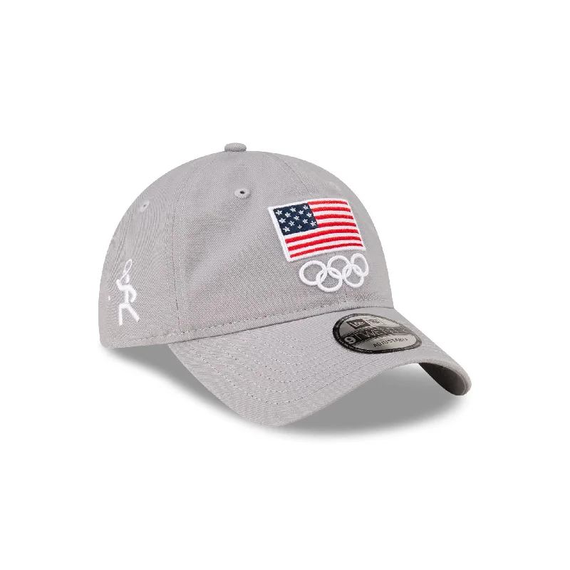 Men's durable cotton socks-Team USA Tennis Gray 9TWENTY Adjustable Hat