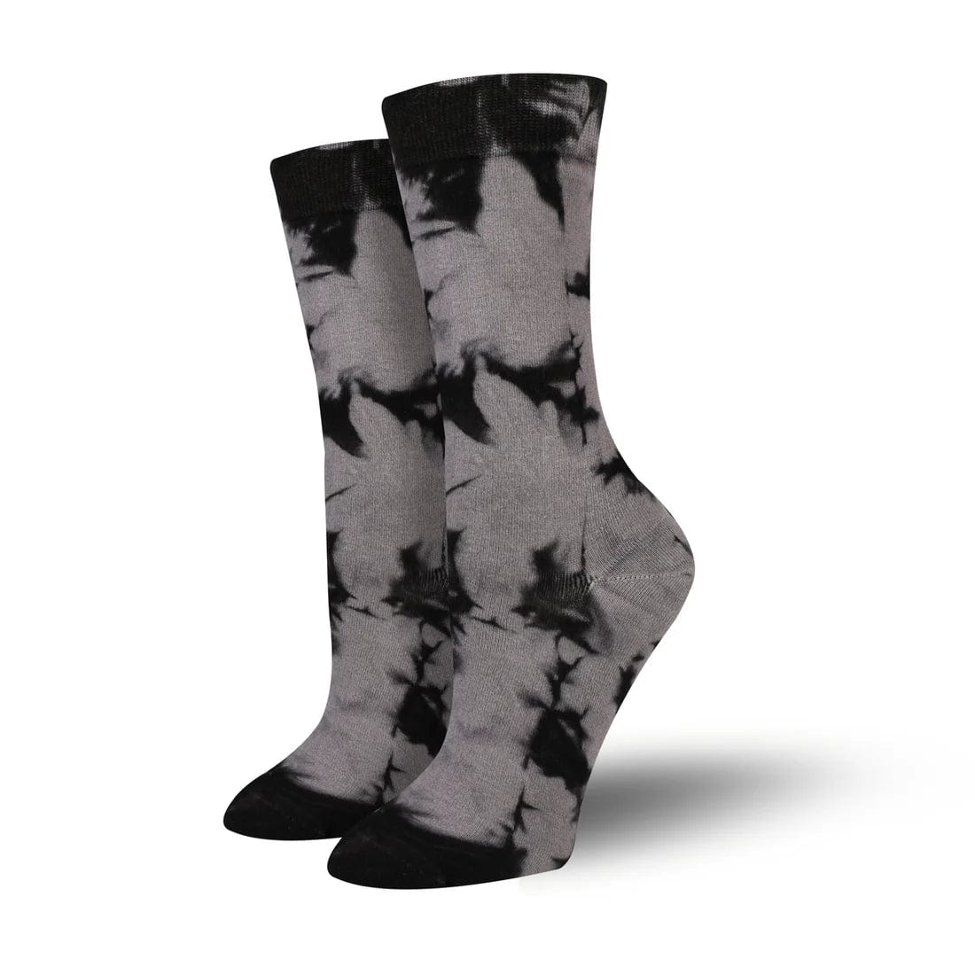 Men's stylish pocket square-Bambukas Black and Grey Tie Dye Crew Socks