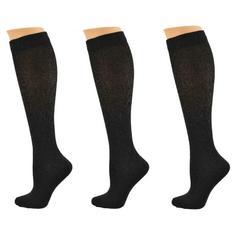 Men's soft silk tie-Firm Compression Cotton Knee-Hi 3 Pack