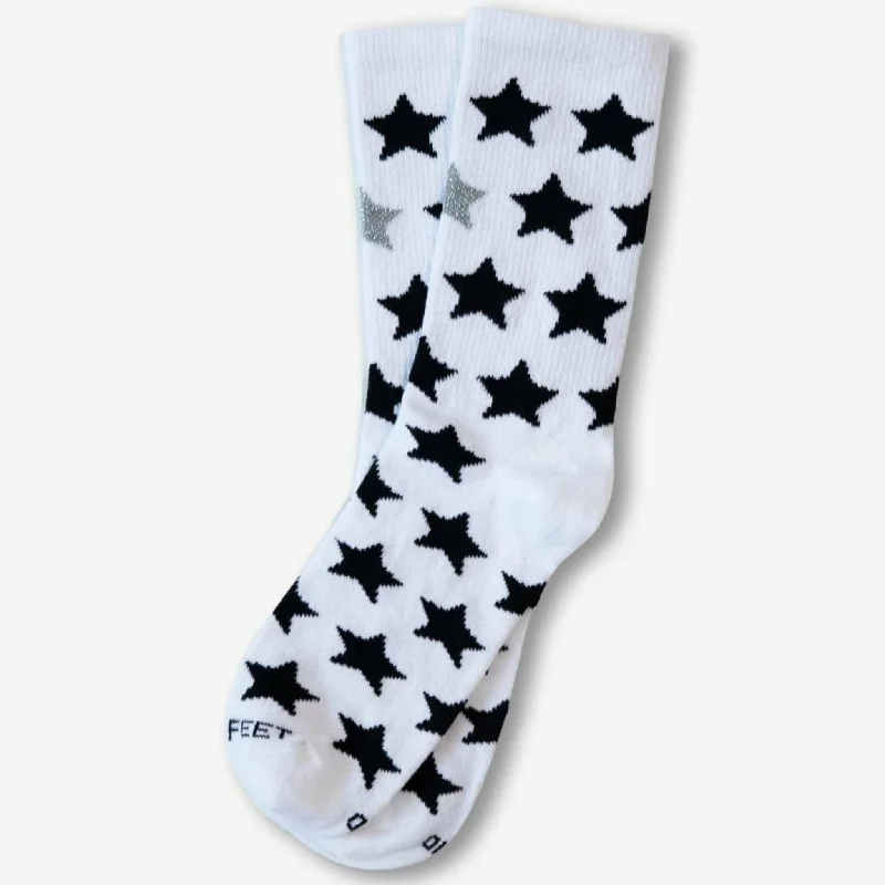 Men's soft silk tie-Hippy Feet Ziggy Stars Crew Socks