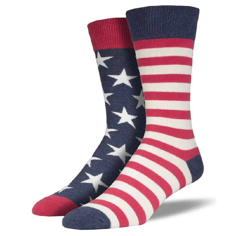 Men's luxury tie accessory-Men's American Flag Stars and Stripes Socks