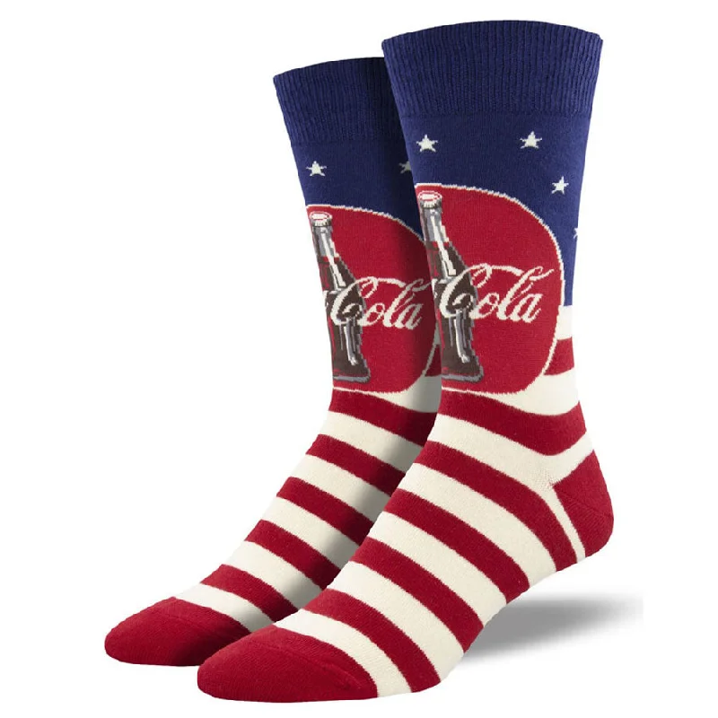 Men's leather tie accessory-Men's Americana Coca-Cola Socks