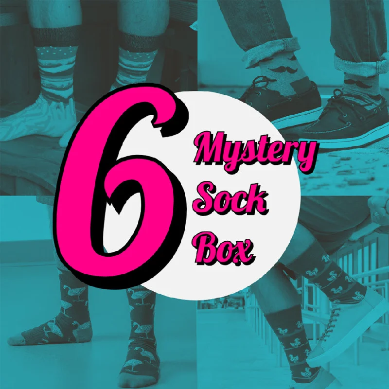 Men's trendy socks accessory-Men's Mystery Sock Box - 6 Pairs