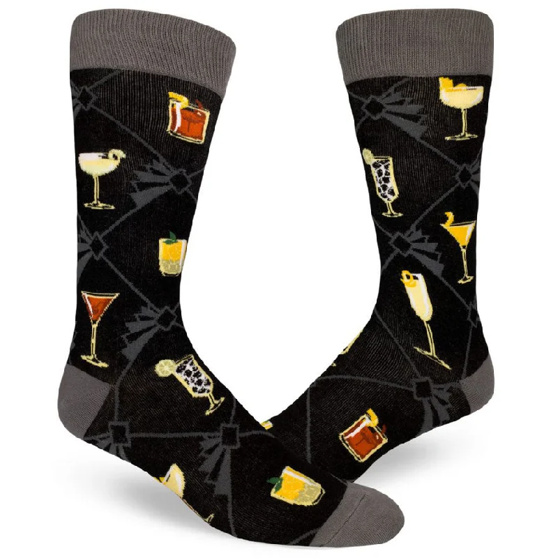 Men's slim sunglasses-Men's Speakeasy Cocktails Socks