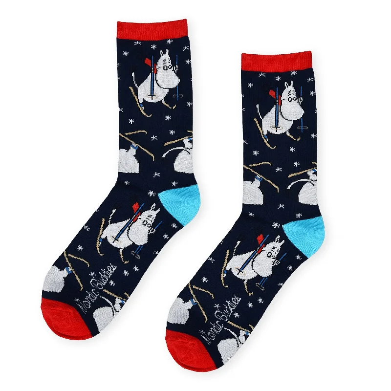 Men's slim sunglasses-Moomintroll Skiing Men's Socks