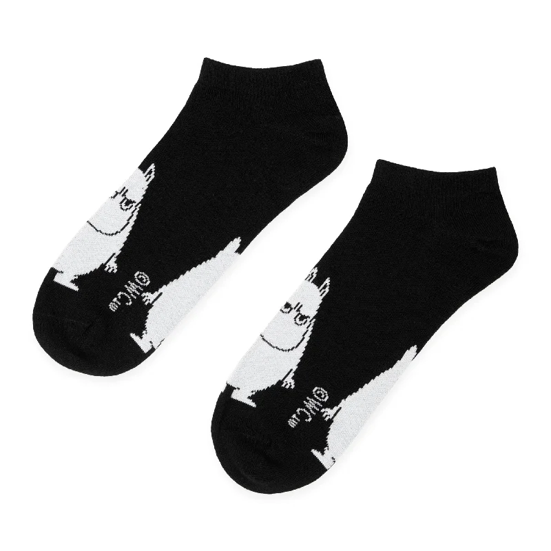 Men's classic pocket square-Moomintroll's Temper Men Ankle Socks - Black