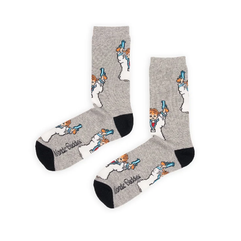 Men's slim beanie hat-Pippi and the Bang Men's Socks - Melange Grey