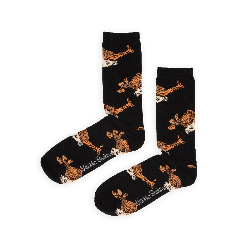 Men's elegant beanie hat-Pippi Men's Socks - Black