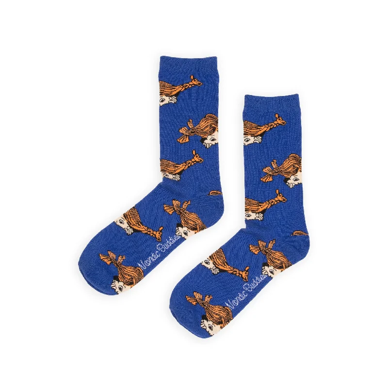 Men's durable silk tie-Pippi Men's Socks - Blue