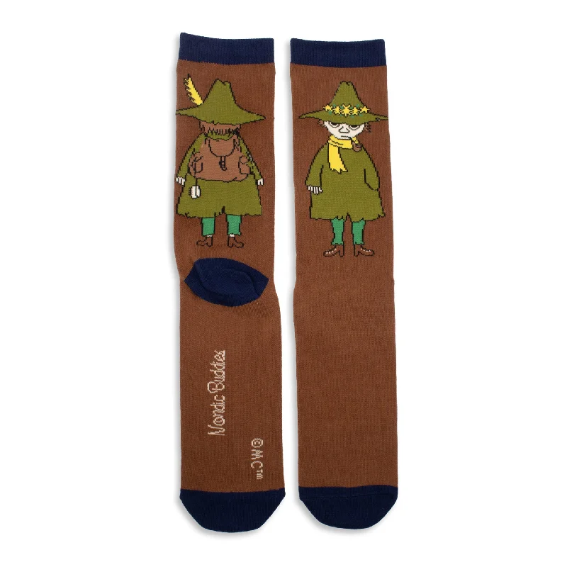 Men's slim sunglasses-Snufkin Travelling Men Socks - Brown