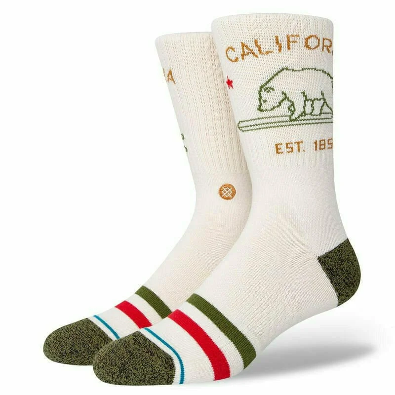 Men's stylish cotton socks-Stance California Republic 2 Crew Socks