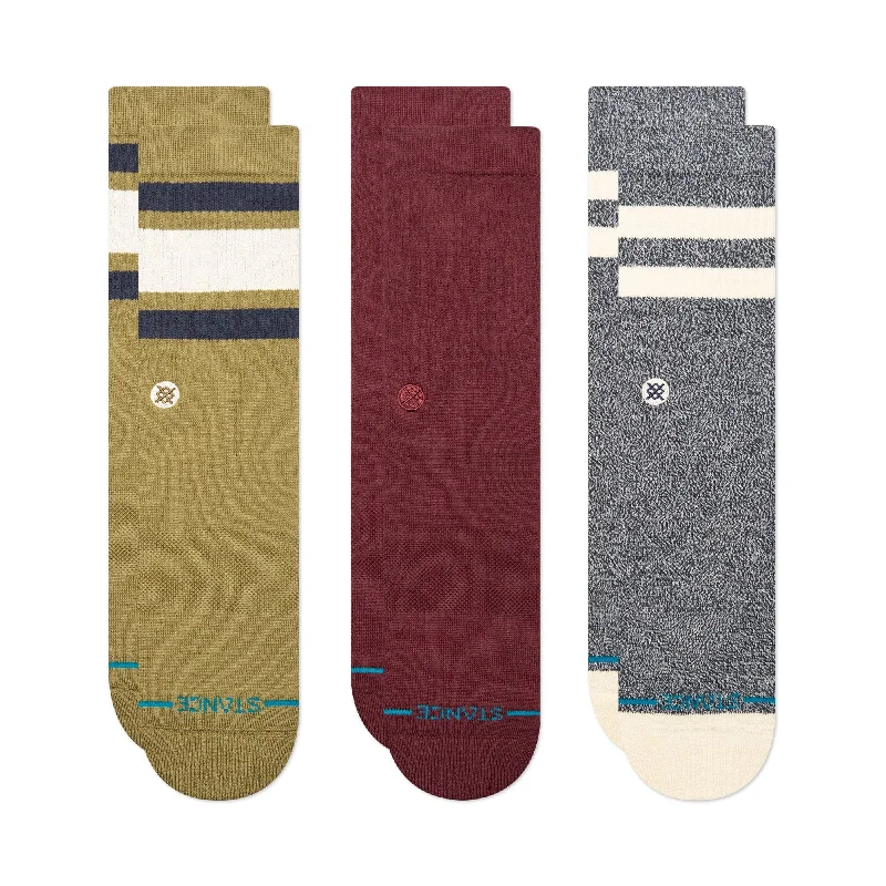 Men's modern cufflinks-Stance Icon Mixed Crew 3-Pack Socks