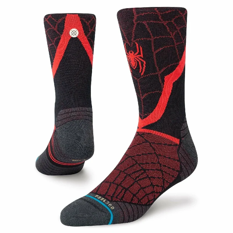 Men's leather pocket square-Stance Spider-Man Run Socks