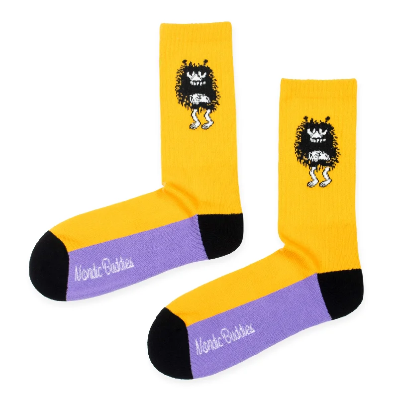 Men's trendy suspenders accessory-Stinky's Get Away Retro Men Socks - Yellow