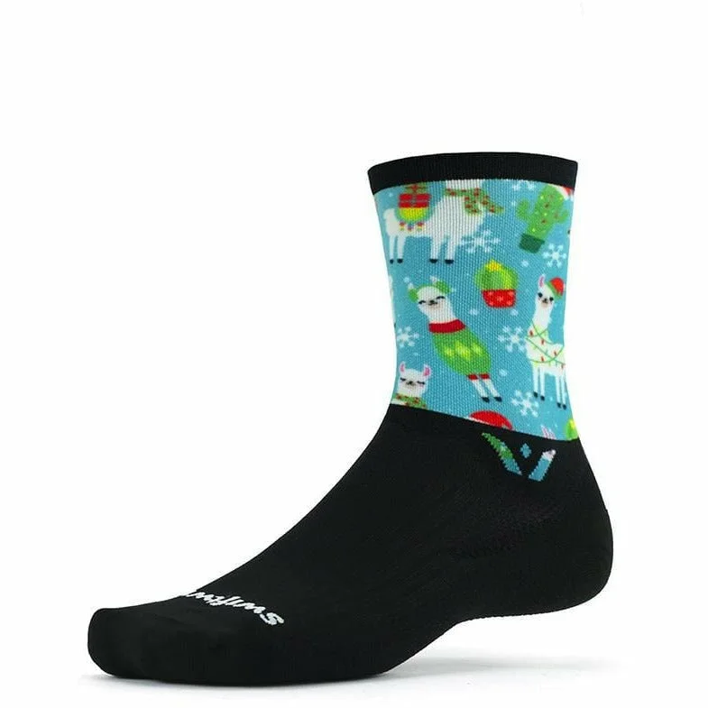 Men's classic cotton scarf-Swiftwick Vision Fa La Llama Limited Edition Crew Socks