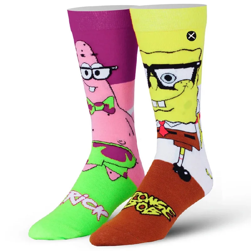 Men's casual silk scarf-Unisex SpongeBob NerdPants Socks