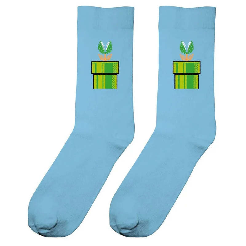 Men's slim cufflinks accessory-Unisex Super Mario Green Pipe Piranha Plant Socks