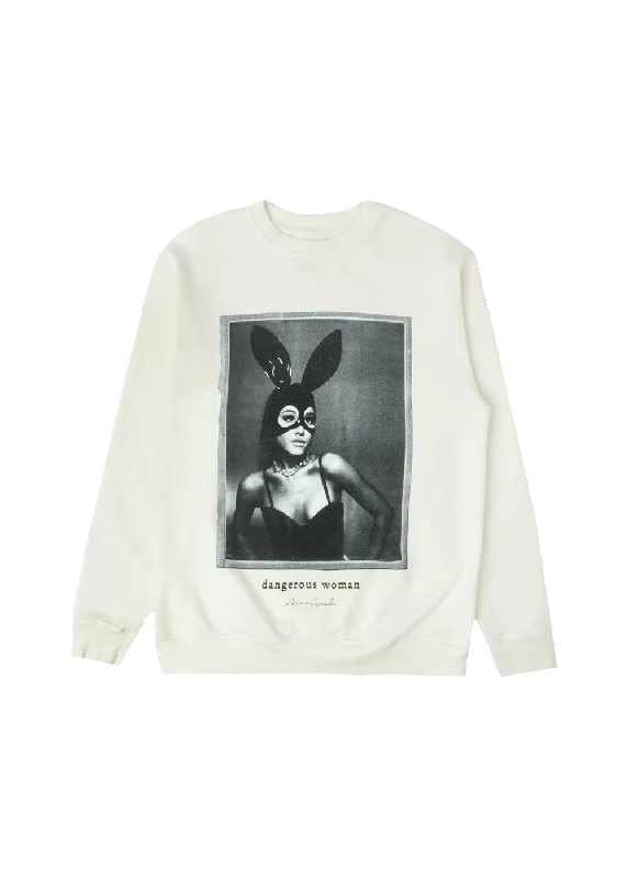 Men's trendy graphic hoodie-dangerous woman cream crewneck