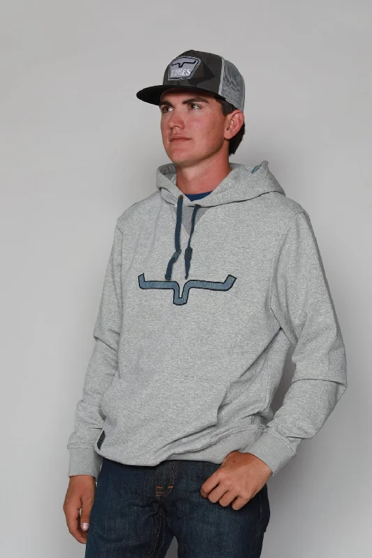 Men's soft athletic hoodie-Kimes Ranch Mens TTL Hoodie Grey Heather 100% Cotton L/S