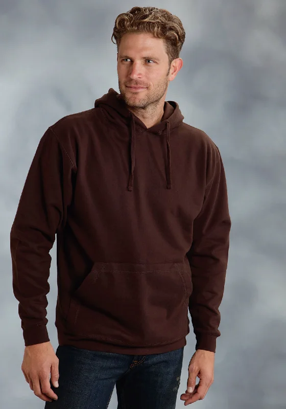 Men's slim fit zip-up hoodie-Ouray Mens Brown 100% Cotton USA Hoodie