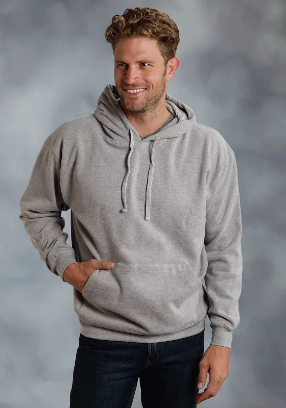 Men's stylish athletic hoodie-Ouray Mens Oxford Grey 100% Cotton USA Hoodie