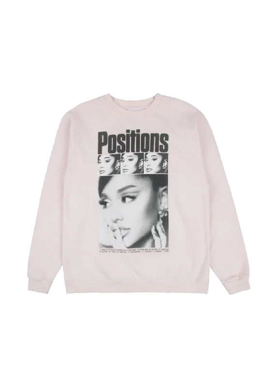 Men's slim pullover sweatshirt-positions rewind pink crewneck