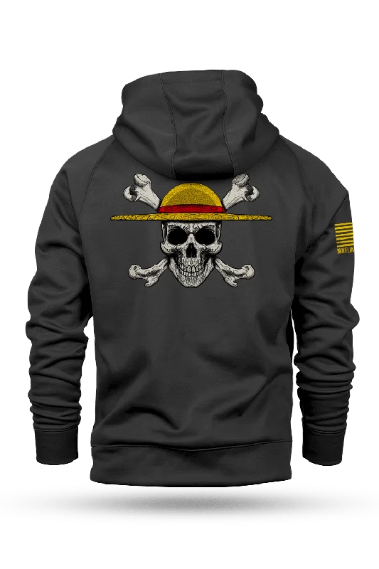 Men's trendy athletic hoodie-Straw Hat - Raglan Tailgater Hoodie