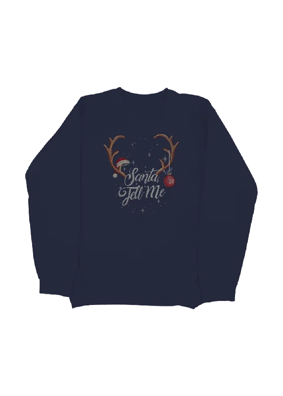 Men's modern pullover hoodie-santa tell me tenth anniversary crewneck