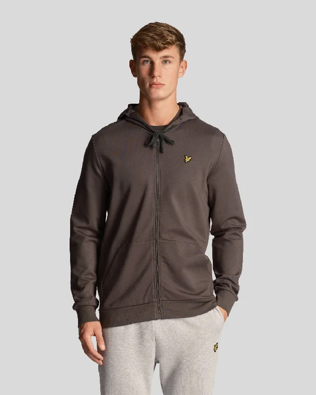 Men's trendy graphic hoodie-Sports Full-Zip Hoodie