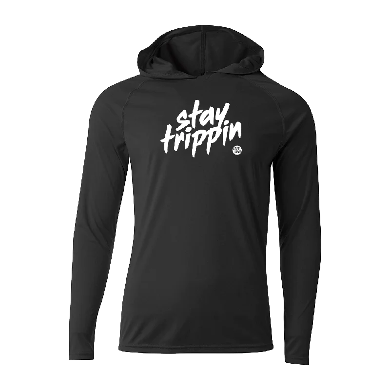 Men's durable graphic hoodie-#STAYTRIPPIN TAG Performance Long Sleeve Hoodie