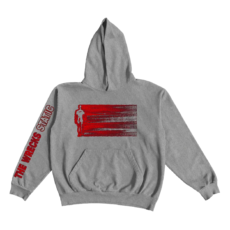 Men's soft athletic sweatshirt-The Wrecks - Gray Static Hoodie