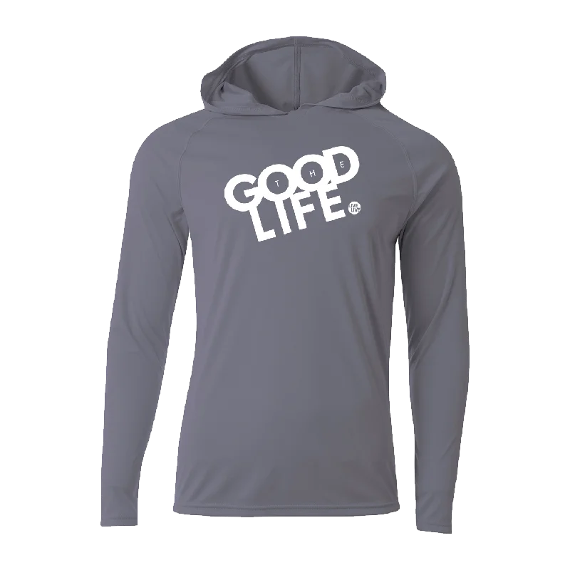 Men's soft cotton zip-up hoodie-#THEGOODLIFE Performance Long Sleeve Hoodie