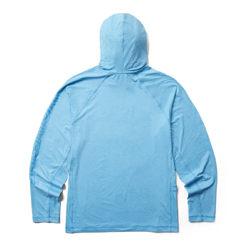 Men's breathable crew hoodie-Wolverine Mens Blue Sky Heather Polyester Sun-Stop Eco Hoody