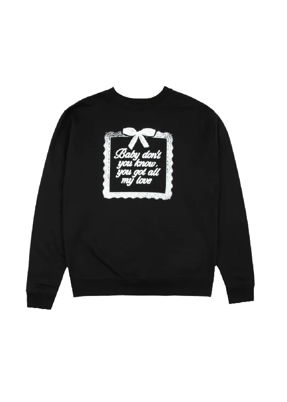 Men's trendy crew hoodie-yours truly 10th anniversary all my love crewneck