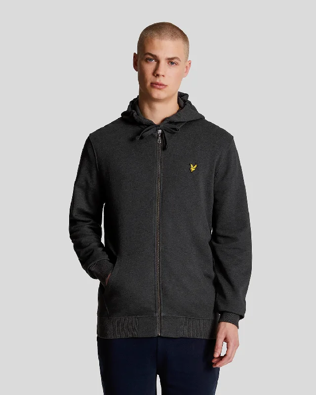 Men's slim fit fleece hoodie-Zip Through Hoodie