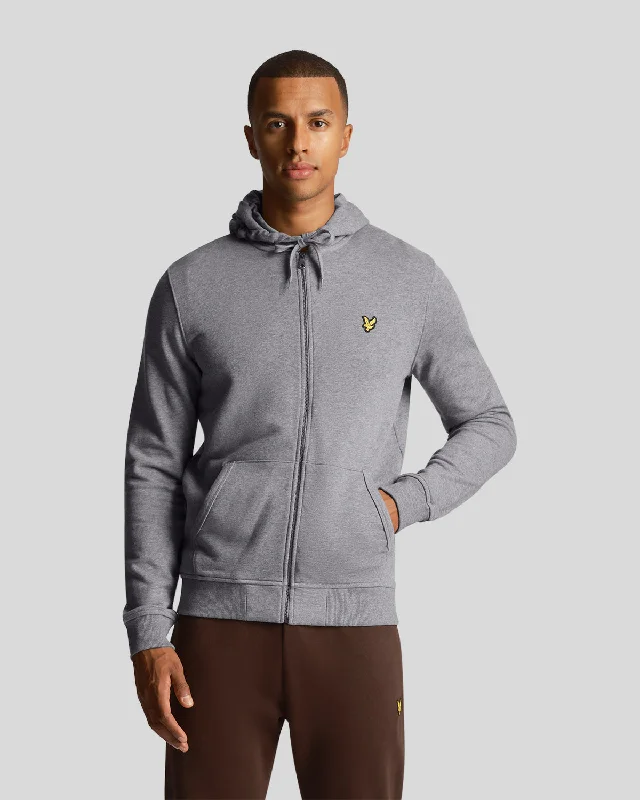 Men's cozy pullover hoodie-Zip Through Hoodie